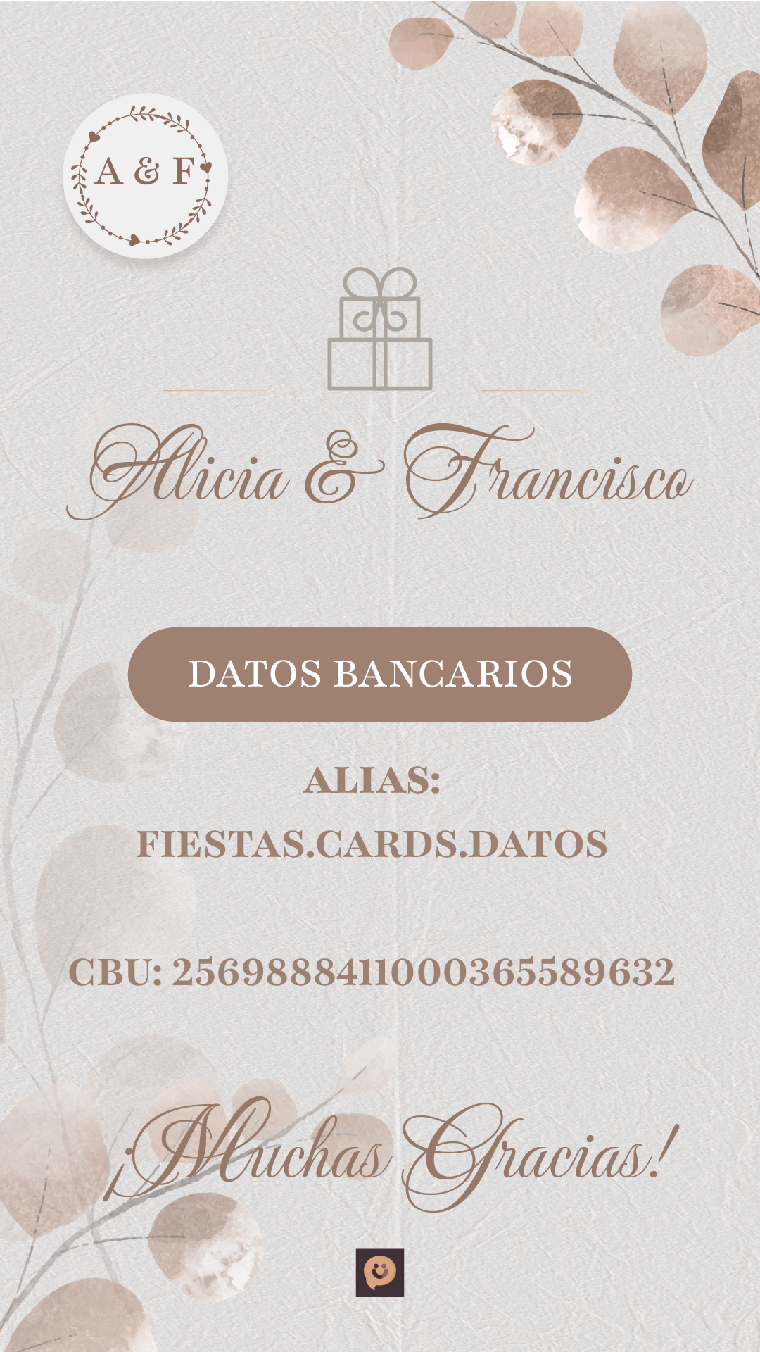 020-025 Boda Acuarelas y hojas_Datos Bancarios